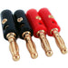 20x 4mm Banana Plugs Gold Plated & Best Value Speaker Cable Amp Connectors 5.1 Loops