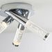 Flush Bathroom Ceiling Light IP44 Modern Chrome 3 Lamp Bulb Multi Arm Pendant Loops