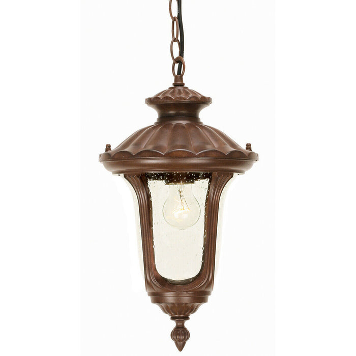 Outdoor IP44 1 Bulb Chain Lantern Rusty Bronze Patina LED E27 100W Loops