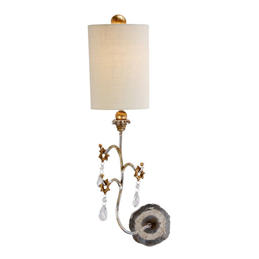 Wall Light Sconce Silver & Cream Patina LED E27 60W Bulb Loops