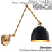 Wall Light - Antique Solid Brass & Matt Black - 10W LED E27 - Dimmable - e10392 Loops