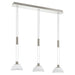 Pendant Light Colour Satin Nickel Shade White Glass Alabaster Bulb LED 3x6W Loops