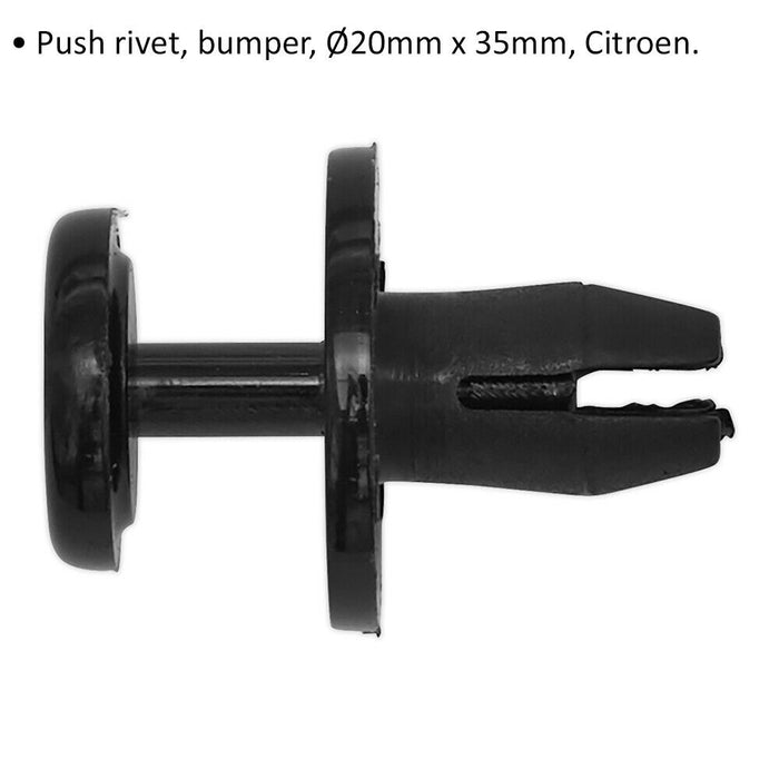 20 PK Bumper Push Rivet Trim Clip - 20mm x 35mm - Suitable for Citroen Vehicles Loops