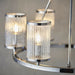 6 Lamp Ceiling & 2x Matching Wall Light Pack Bright Nickel & Ribbed Glass Shade Loops