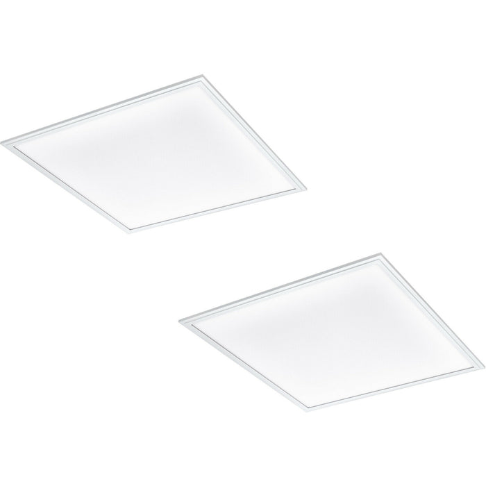 2 PACK Wall / Ceiling Light White 595mm Slim Square Panel 34W LED 4000K Loops