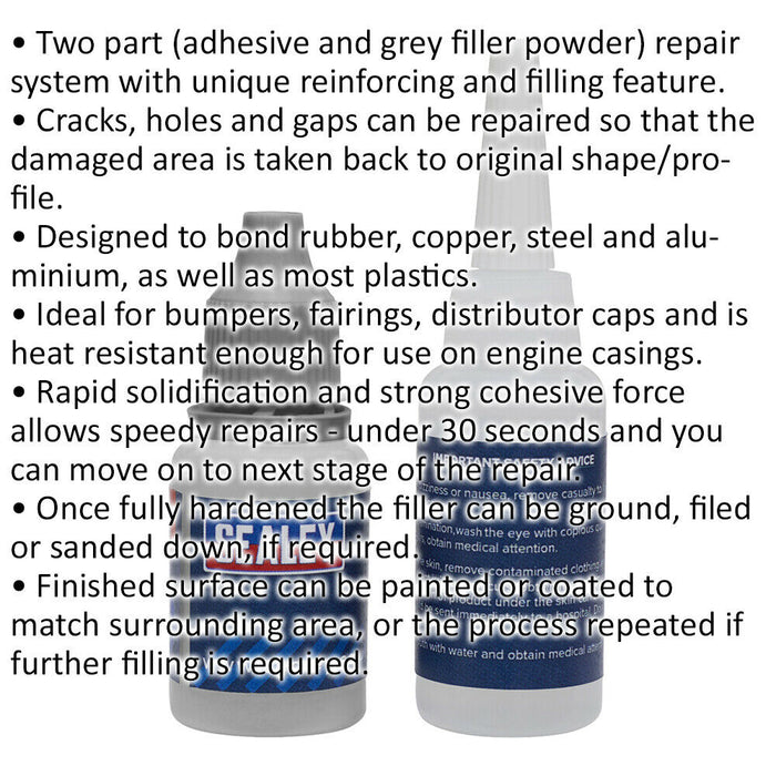 2-Part Adhesive & Filler Repair System - Fast-Fix Filler Powder - Grey Loops