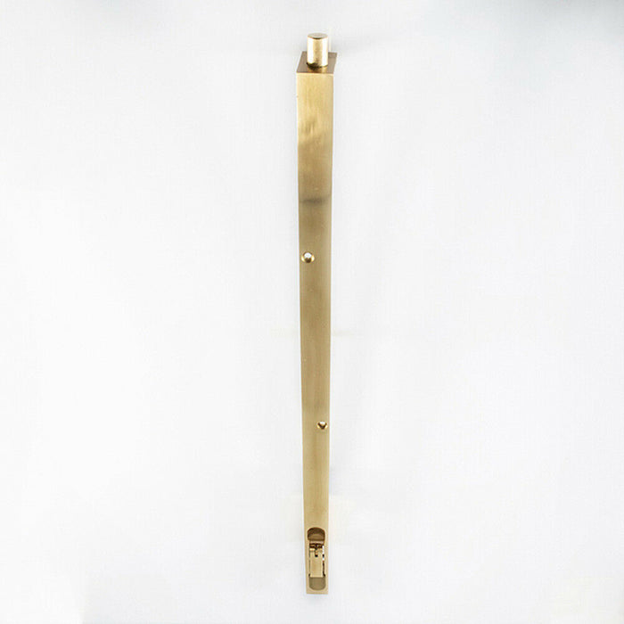 Lever Action Flush Door Bolt with Flat Keep Plate 460 x 20mm Polished Brass Loops