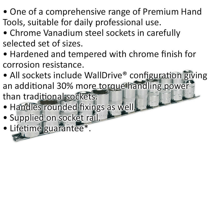 12 PACK Socket Set - 1/2" Metric Square Drive - 6 Point WallDrive High Torque Loops