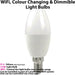 4 WiFi Colour Changing LED Light Bulb 4.5W E14 Mini Full RGB SMART Dimmable Lamp Loops