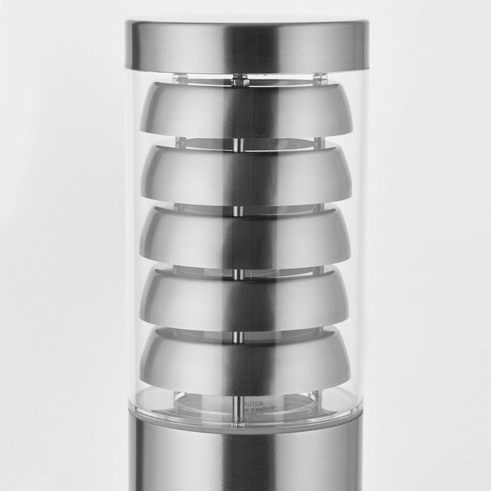 Outdoor Garden Bollard Light 80cm Brushed Steel 9W Outside Path Lamp Post IP44 Loops