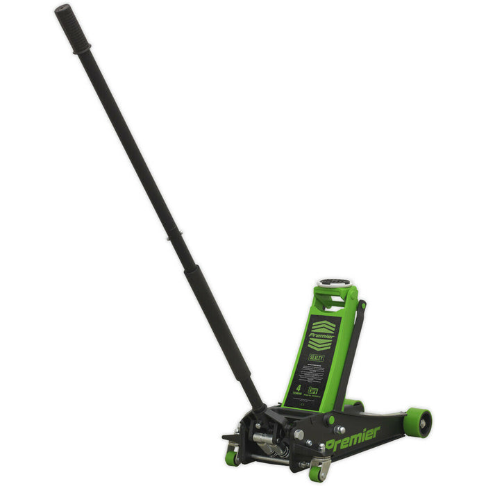 Hydraulic Trolley Jack - 4000kg Limit - Twin Piston - 533mm Max Height - Green Loops