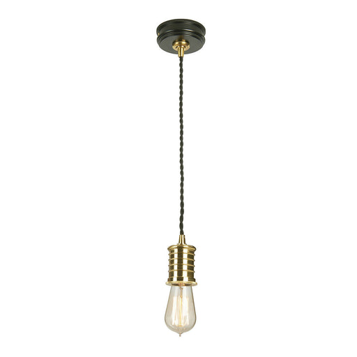 1 Bulb Ceiling Pendant Light Fitting Black Highly Polished Brass LED E27 60W Loops