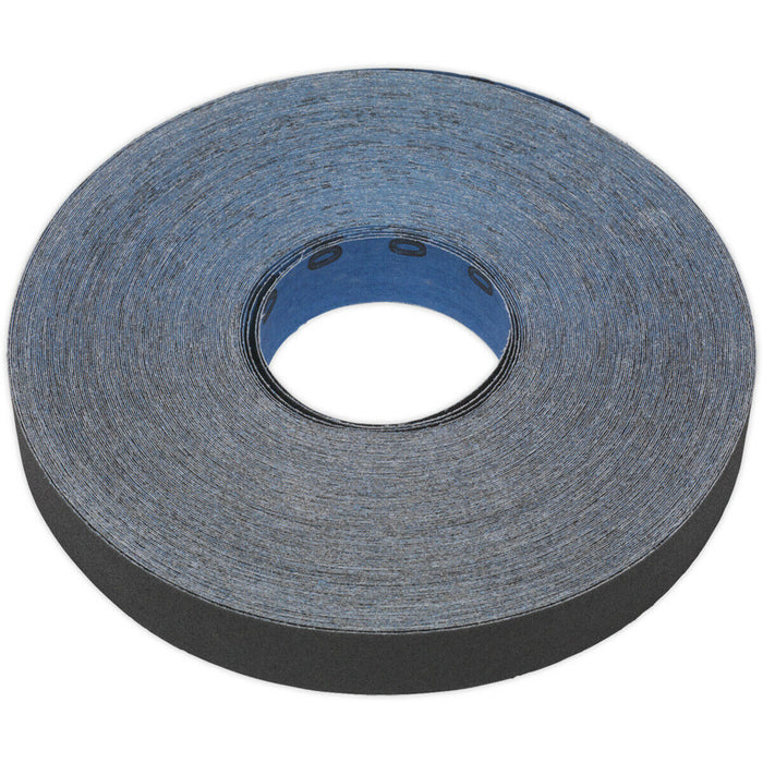 Blue Twill Emery Roll - 25mm x 25m - Flexible & Tear Resistant - 80 Grit Loops