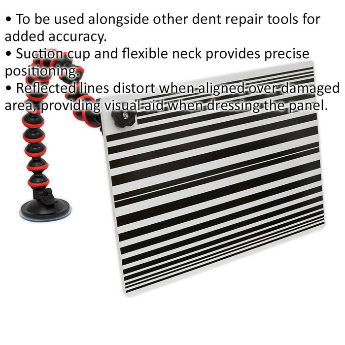 PDR Line Board - Vehicle Dent Repair Tool - Suction Cup & Flexible Neck Loops