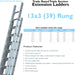 39 Rung Aluminium TRIPLE Section Extension Ladders & Stabiliser Feet 3.5m 8.5m Loops