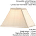 9" Inch Square Tapered Lamp Shade Oyster Faux Silk Fabric Cover Modern Elegant Loops