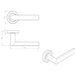 2x PAIR Flat Rectangular Bar Handle on Round Rose Concealed Fix Matt Black Loops