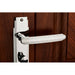 Door Handle & Bathroom Lock Pack Chrome Art Deco Premium Thumb Turn Backplate Loops