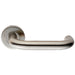 Door Handle & Latch Pack Satin Steel Arched Safety Lever Screwless Round Rose Loops