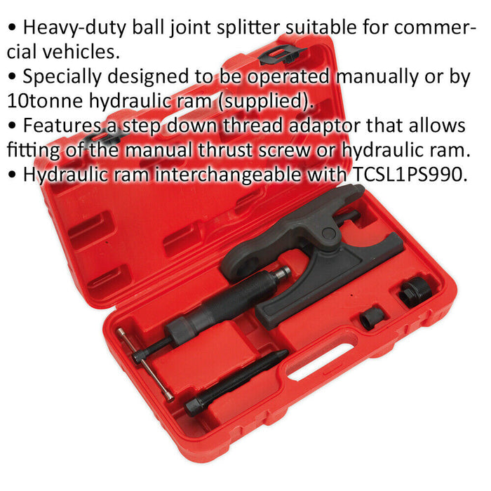 Commercial Hydraulic / Manual Ball Joint Splitter Tool Set -100mm Heavy Duty Jaw Loops