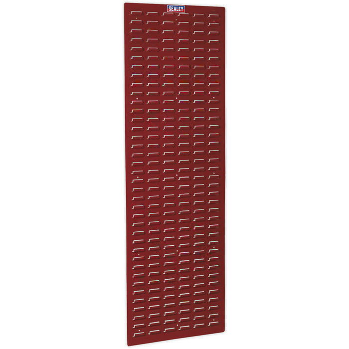 2 PACK - 500 x 1500mm Red Louvre Wall Mounted Storage Bin Panel - Warehouse Tray Loops