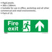 10x FIRE EXIT (UP) Health & Safety Sign - Rigid Plastic 300 x 100mm Warning Loops