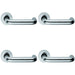 4x PAIR 19mm Round Bar Safety Lever Concealed Fix Round Rose Polished Aluminium Loops