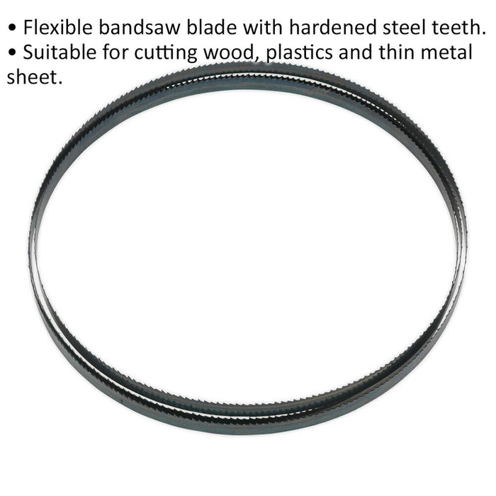 1712 x 10 x 0.35mm Bandsaw Blade Hardened Steel Teeth 10 TPI Wood Plastic Metal Loops