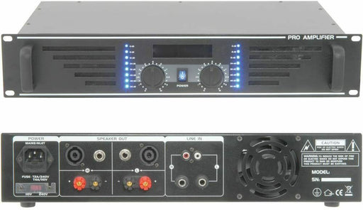 1000W Stereo Power Amplifier - Professional DJ Speaker Sound System - 2U Rack Loops