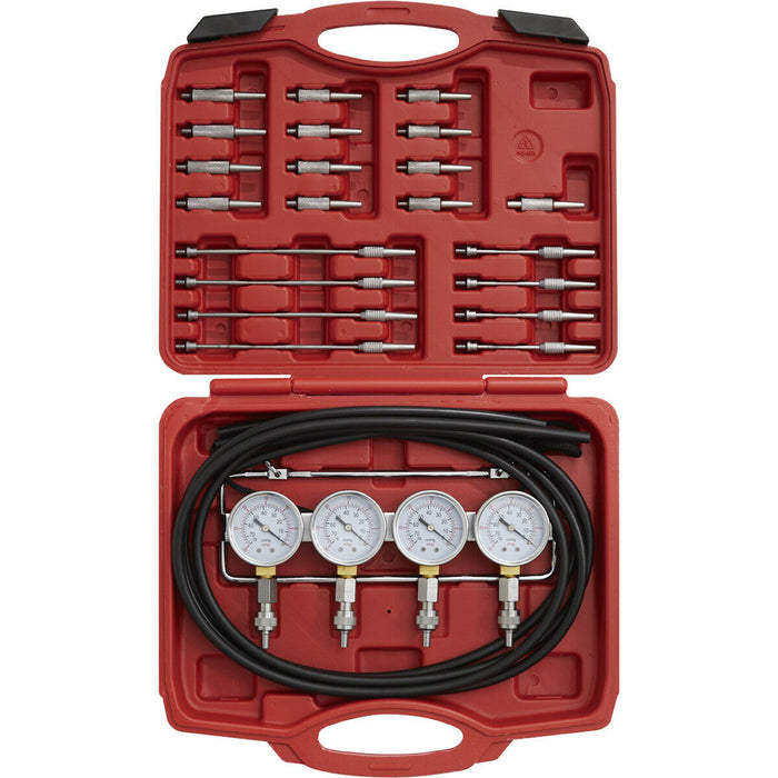 Mini-Type Vacuum Carburettor Synchronizer - 4 Mini Gauges - 900mm Delivery Tubes Loops