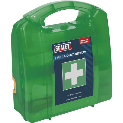 Medium First Aid Kit - Durable Composite Case - Medical Emergency - BS8599-1 Loops