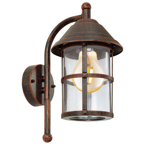 IP23 Outdoor Wall Light Antique Brown Zinc Plated Steel 1 x 60W E27 Bulb Loops