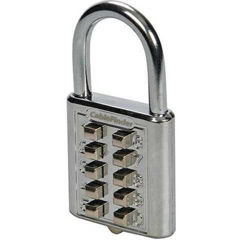 10 Digit Steel Shackle Combination Security Lock Number Code Padlock 70 x 38mm Loops