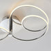 LED Semi Flush Ceiling Light 32W Warm White Chrome Infinity Hoop Strip Feature Loops