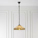 Tiffany Glass Hanging Ceiling Pendant Light Bronze & Amber Art Deco Shade i00146 Loops