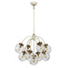 9 Light Ceiling Pendant Cream Painted +Aged Brass Finish Plated LED E14 60W Bulb Loops