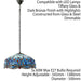 Tiffany Glass Hanging Ceiling Pendant Light Blue Dragonfly 3 Lamp Shade i00110 Loops