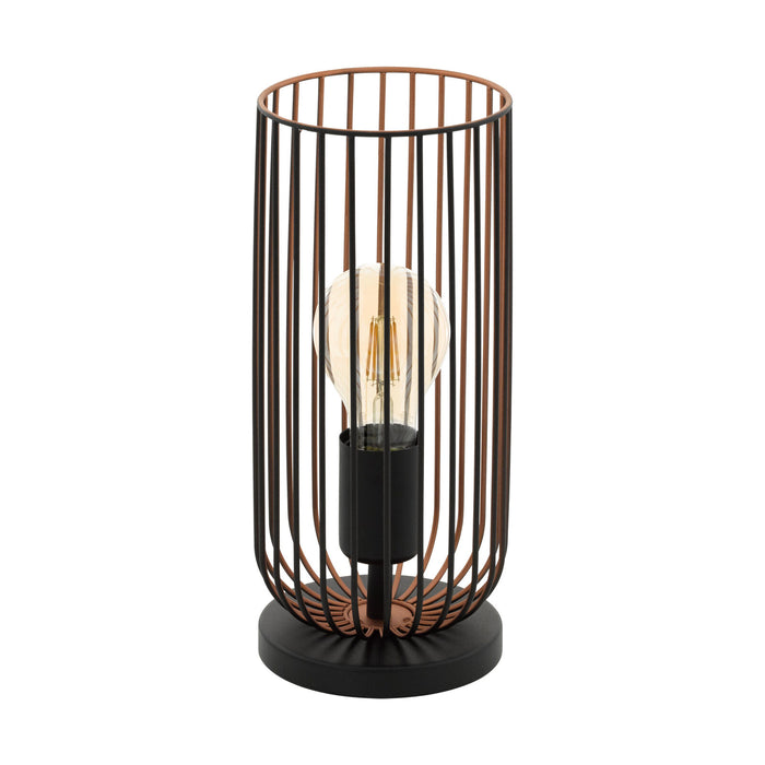Small Table Lamp Desk Light Black & Copper Cage Shade 1 x 60W E27 Bulb Loops
