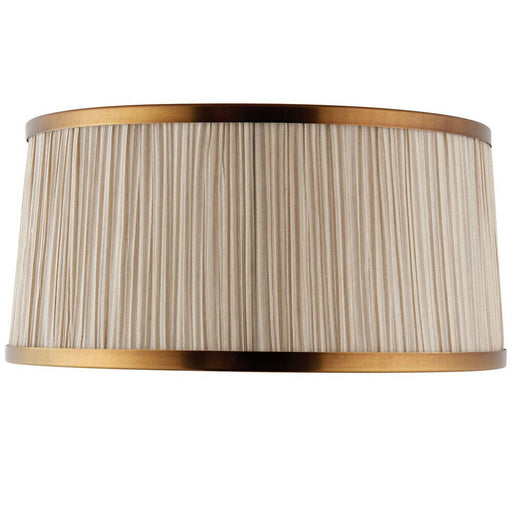13" Luxury Round Tapered Lamp Shade Beige Pleated Organza Fabric & Antique Brass Loops