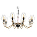 8 Bulb Chandelier Aged Brass Finish Plated And Charcoal Black Paint LED E14 40W Loops
