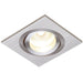 SINGLE Adjustable Tilt Slim Square Ceiling Spotlight Brushed Silver GU10 Lamp Loops