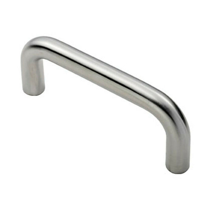 Round D Bar Pull Handle 169 x 19mm 150mm Fixing Centres Satin Steel Loops