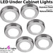 6x 2.6W LED Kitchen Cabinet Surface Spot Lights & Driver Steel Natural White Loops