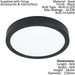 Wall / Ceiling Light Black 210mm Round Surface Mounted 16.5W LED 3000K Loops