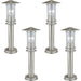 4 PACK IP44 Outdoor Bollard Light Stainless Steel 500mm 60W E27 Driveway Post Loops