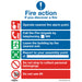 10x FIRE ACTION & LIFT Health & Safety Sign Rigid Plastic 200 x 250mm Warning Loops