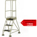 5 Tread Mobile Warehouse Steps & Guardrail BEIGE 2.2m Portable Safety Stairs Loops