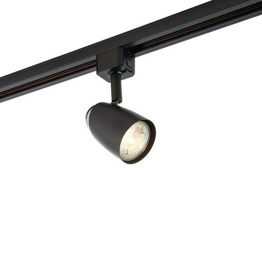 Adjustable Tilt Ceiling Track Spotlight Matt Black 50W Max GU10 Lamp Downlight Loops