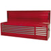 1655 x 435 x 495mm RED 10 Drawer Topchest Tool Chest Lockable Storage Cabinet Loops