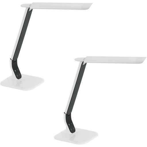2 PACK Table Desk Lamp White Steel Black Plastic Touch On/Off LED 6W Included Loops